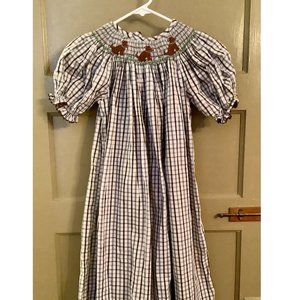 Castles and Crowns Smocked Bishop Dress Girls Puppy Dogs 7/8
